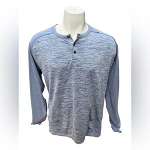 Men's XL Blue Lululemon Henley Shirt Long sleeve